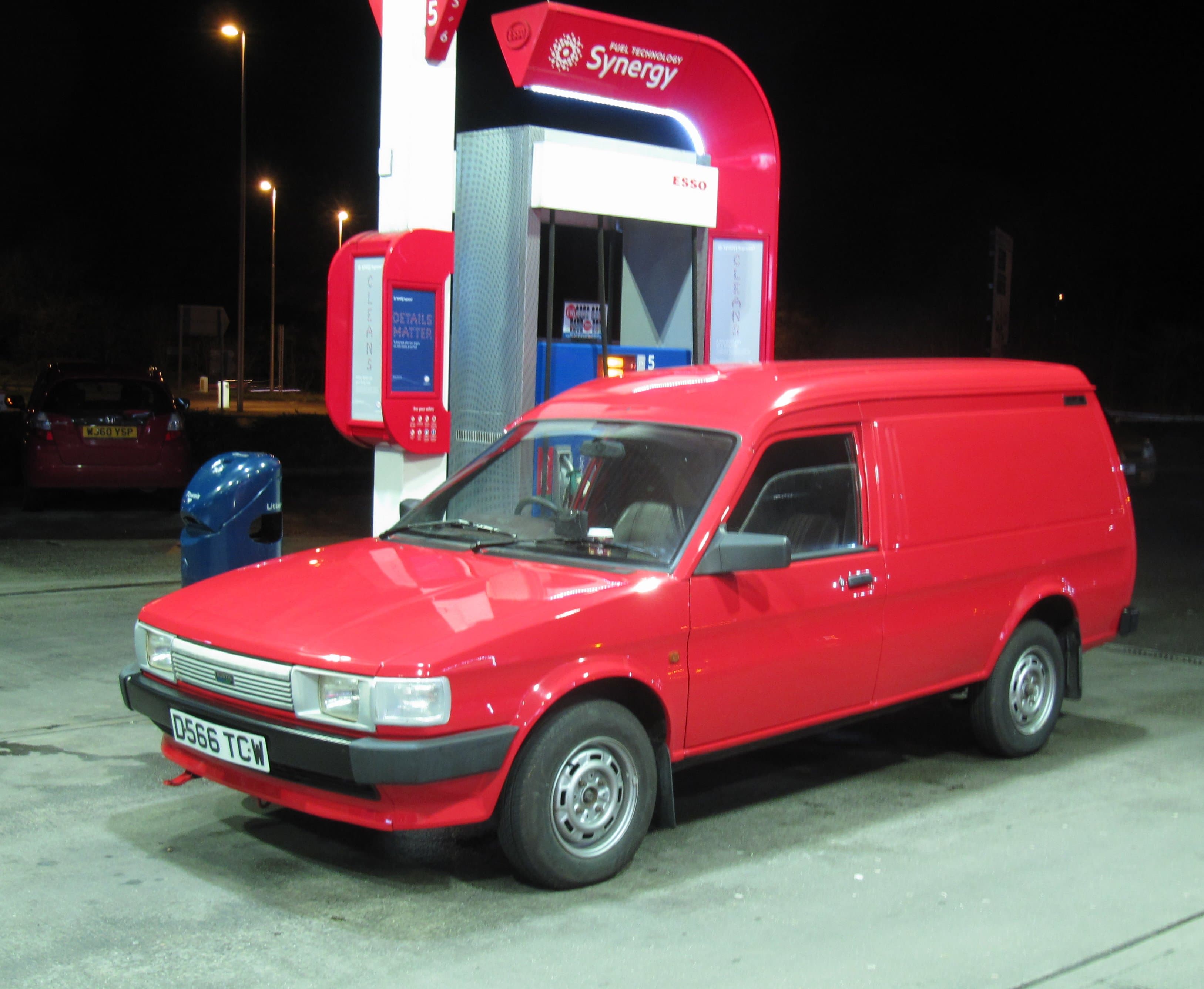 Archived diesel van at a filling-station pump in Somerset, England